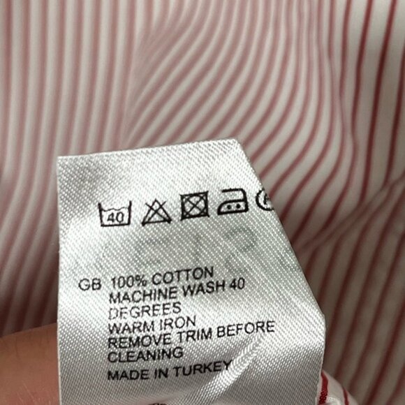 Reiss Light red and white Striped button down Dress Shirt size extra small - Picture 4 of 6
